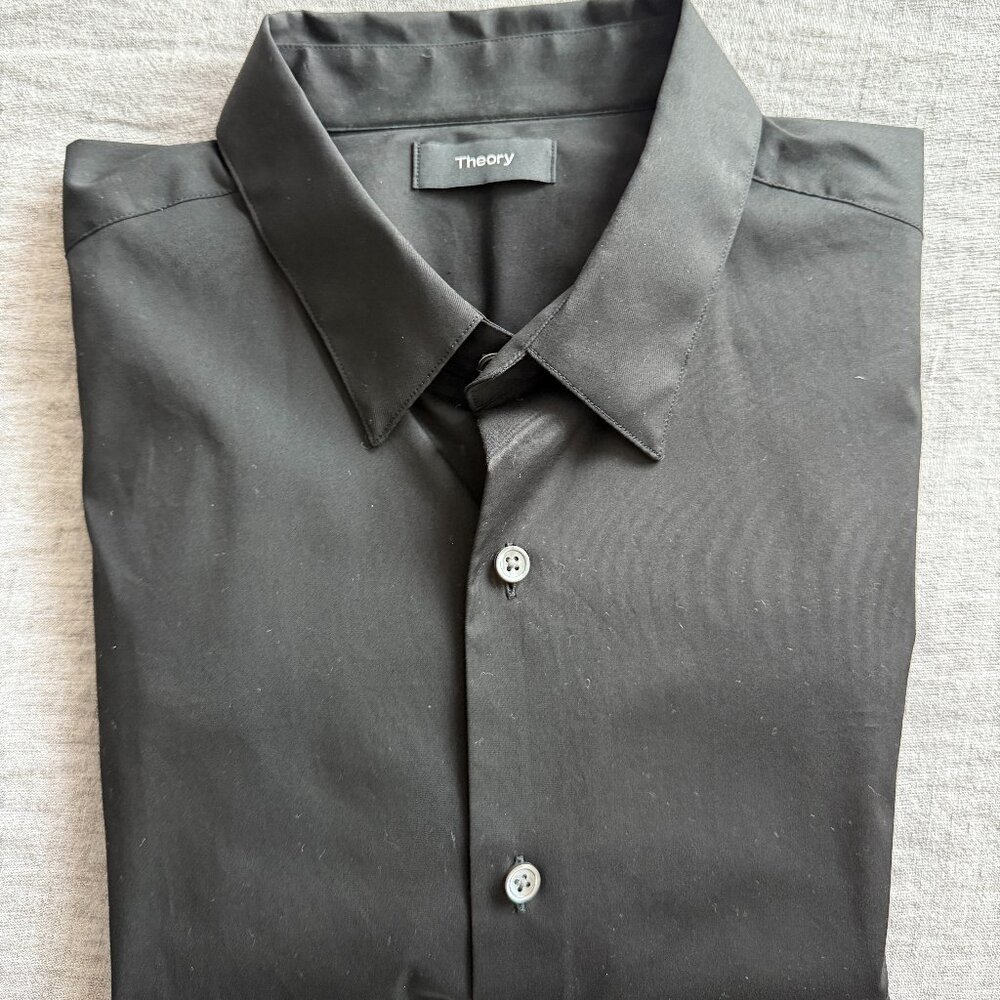 Theory Sylvain Shirt, Black, XL